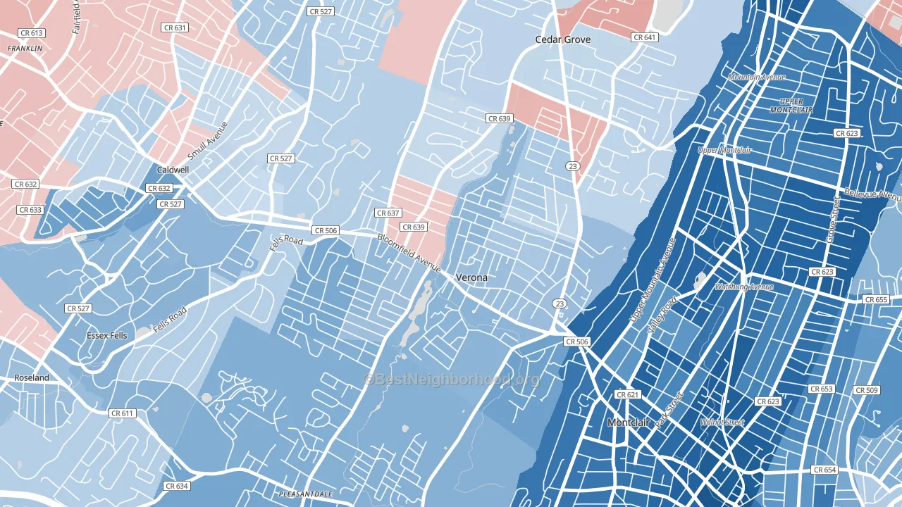 07044, NJ block-group political-lean map