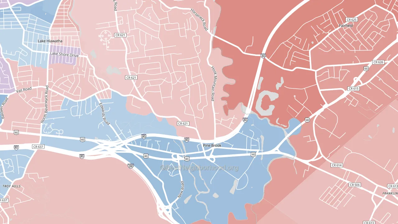 07058, NJ block-group political-lean map