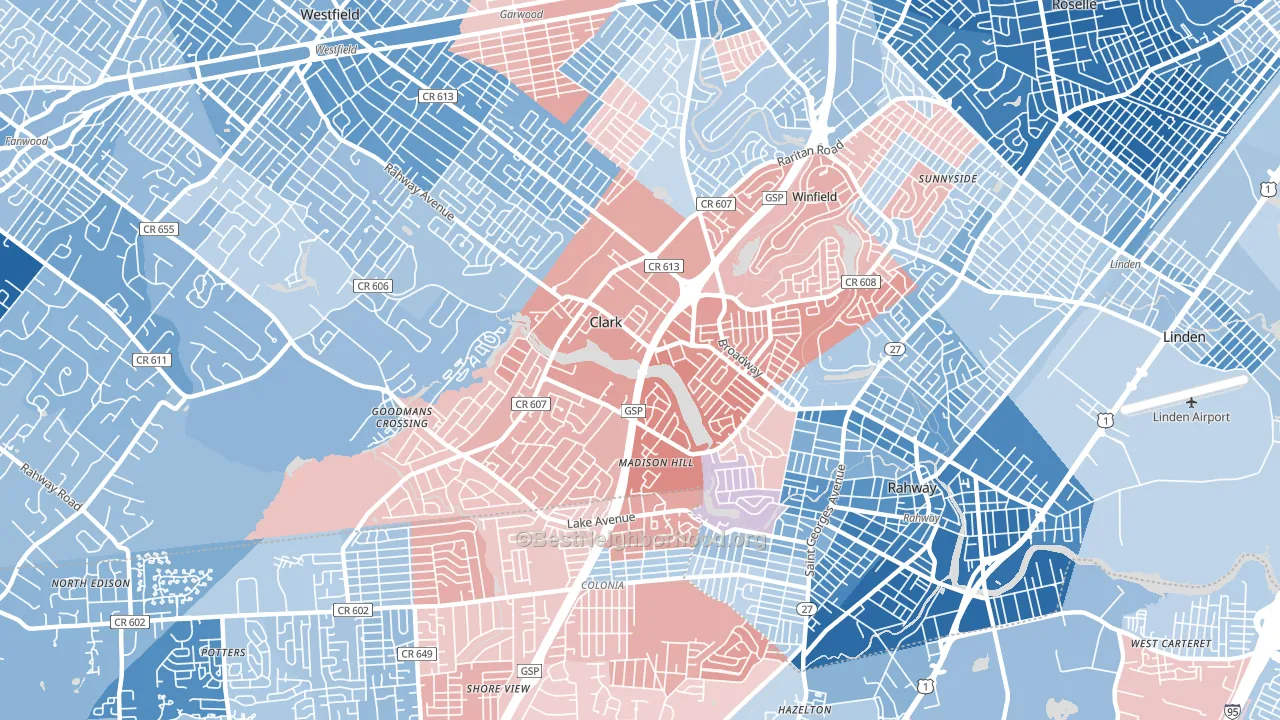 07066, NJ block-group political-lean map