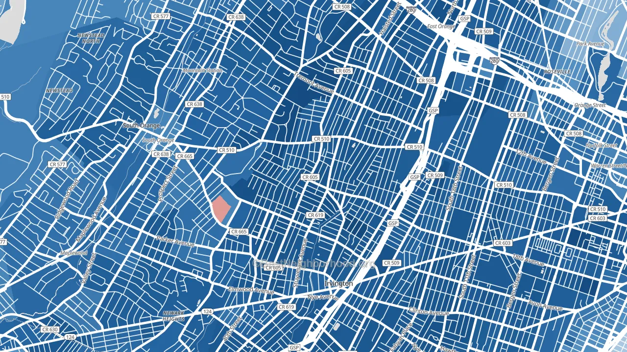 07106, NJ block-group political-lean map