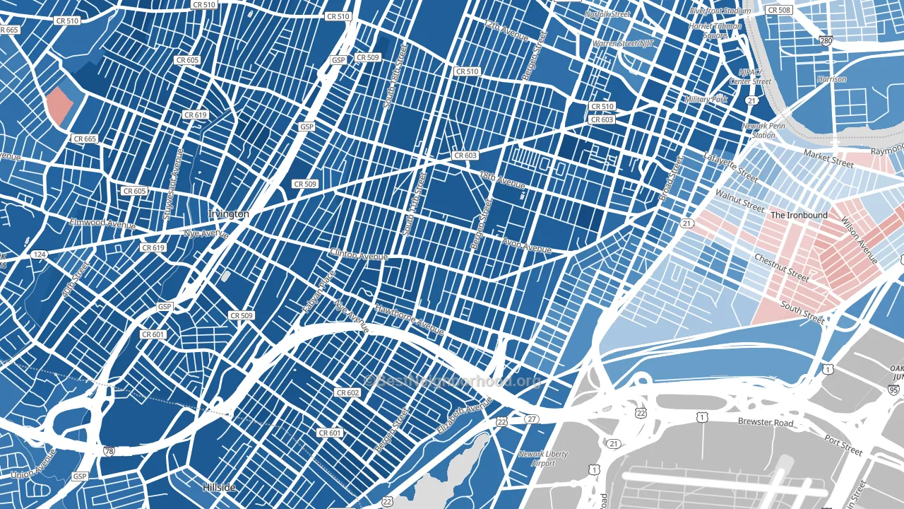 07108, NJ block-group political-lean map
