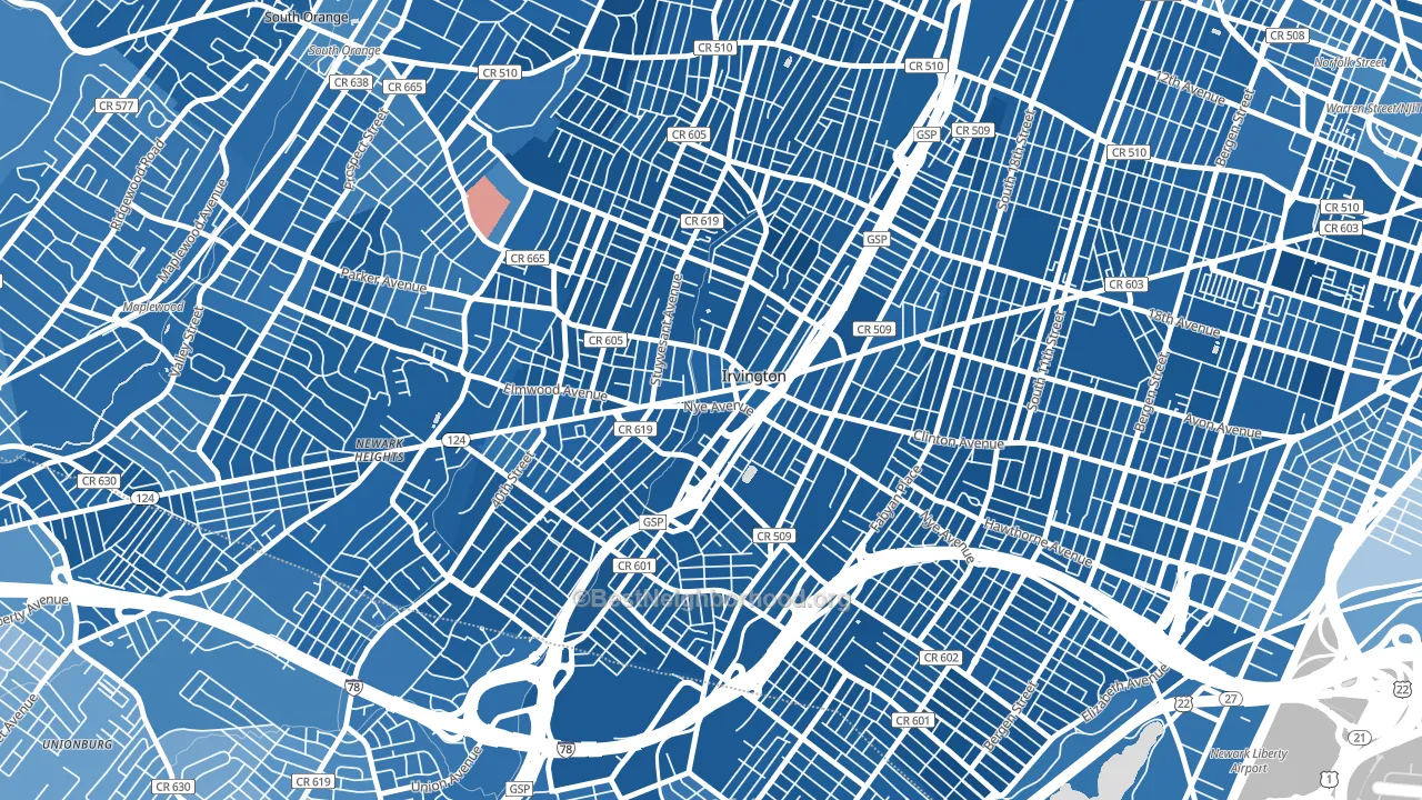 07111, NJ block-group political-lean map