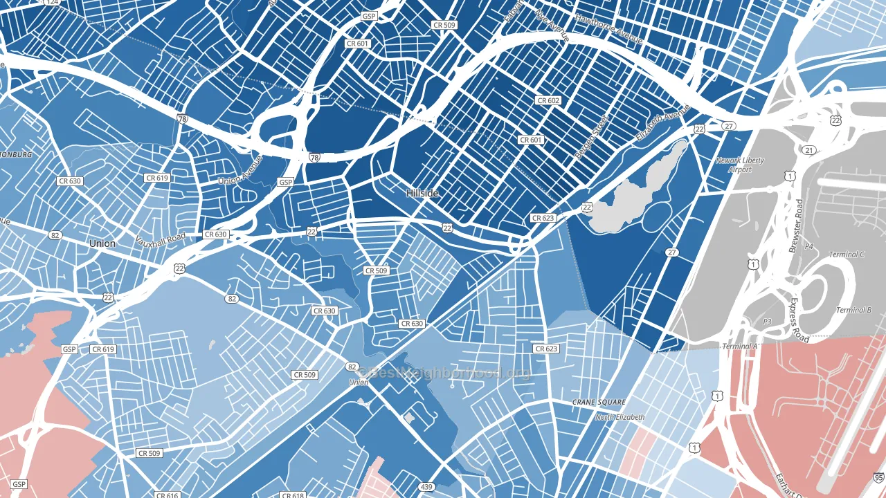 07205, NJ block-group political-lean map