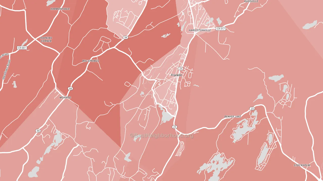 07416, NJ block-group political-lean map