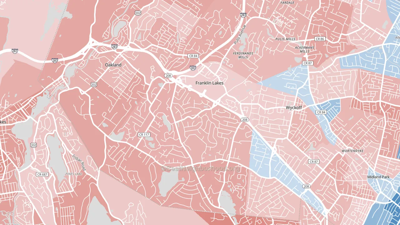 07417, NJ block-group political-lean map
