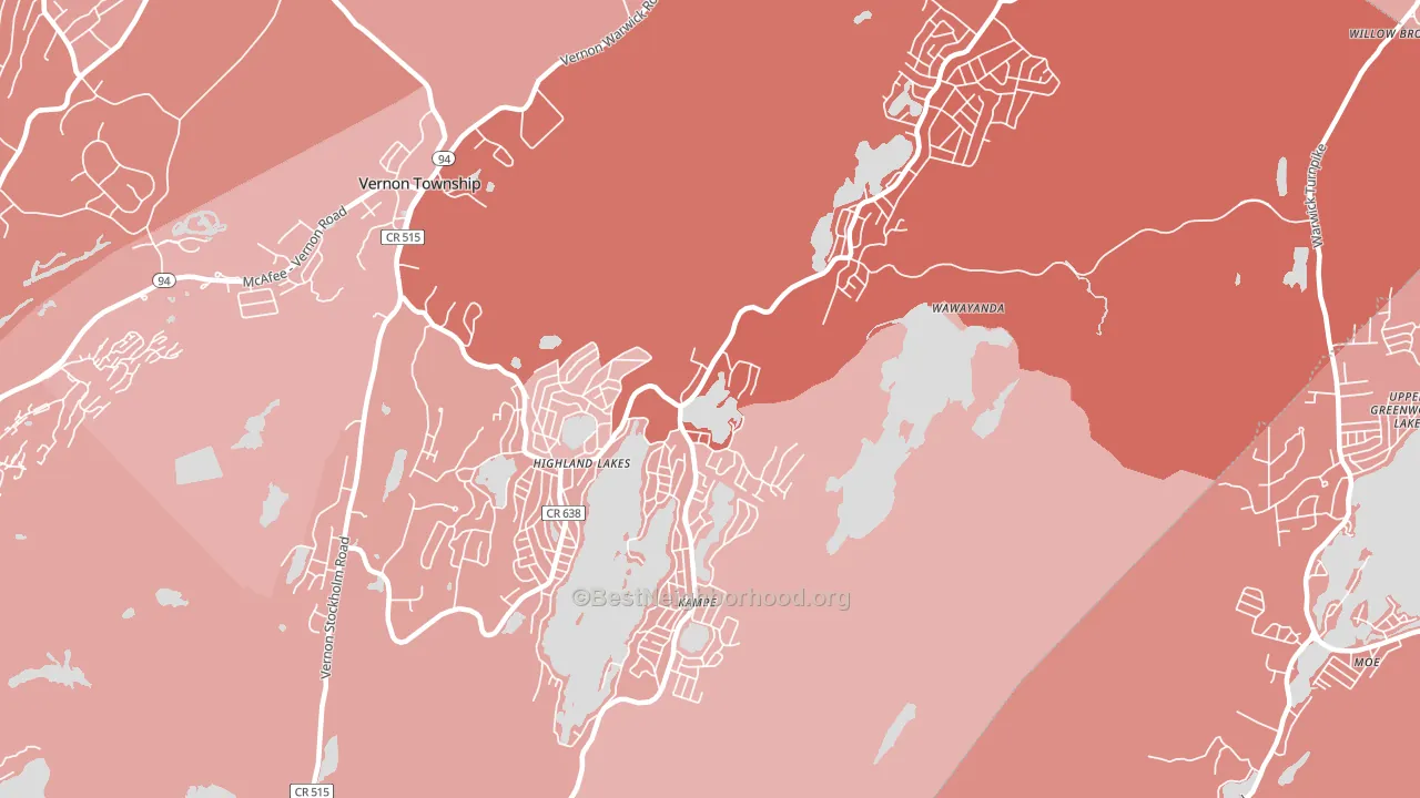 07422, NJ block-group political-lean map