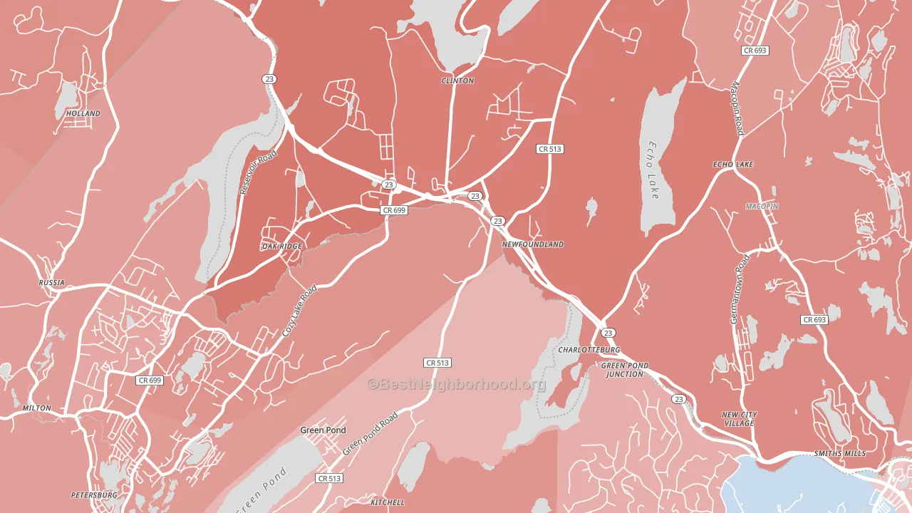 07435, NJ block-group political-lean map