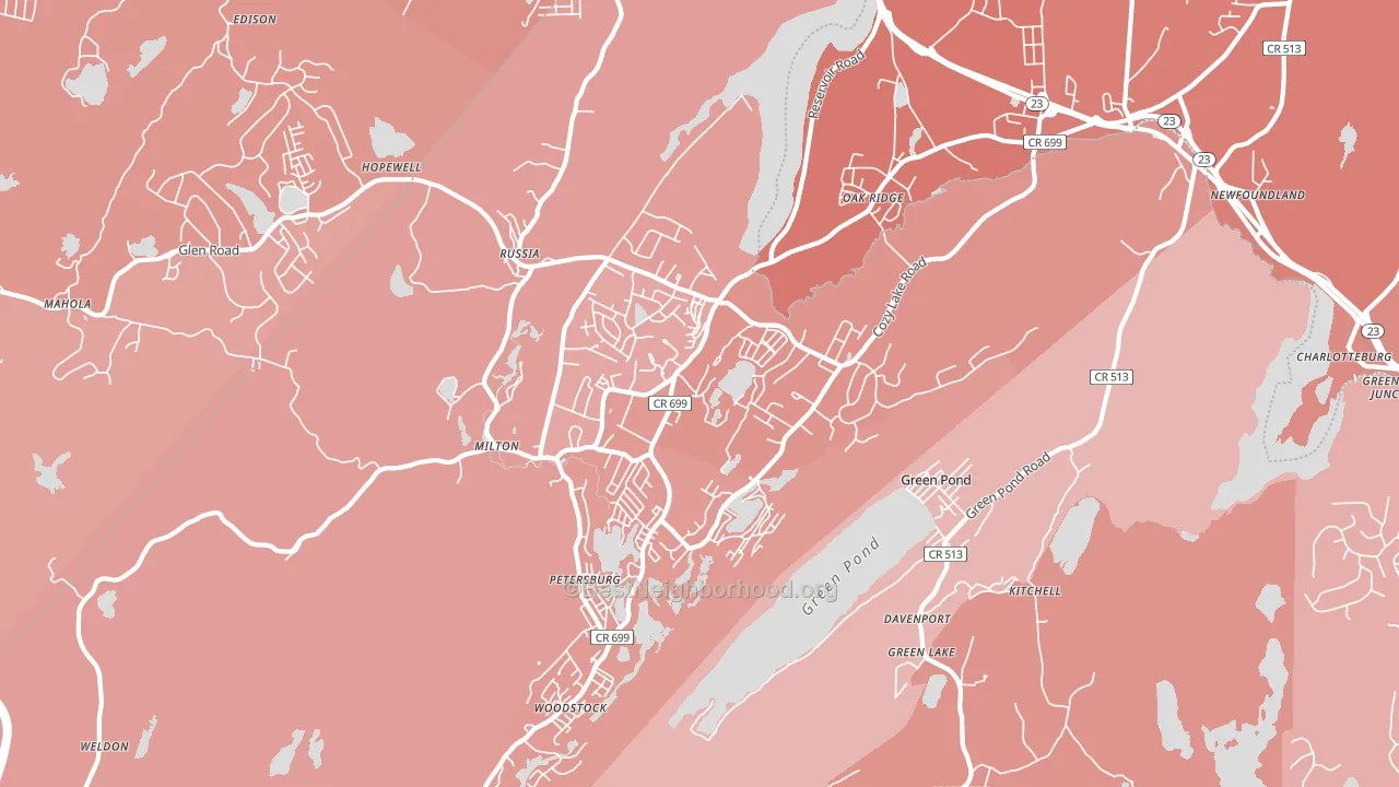 07438, NJ block-group political-lean map