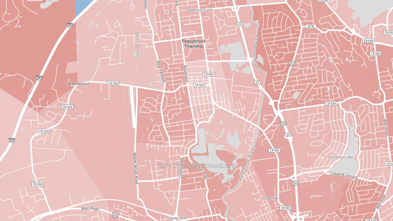 07440, NJ block-group political-lean map