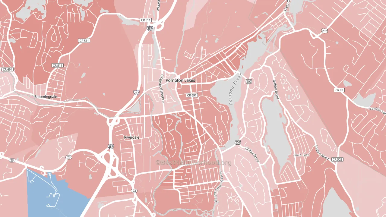 07442, NJ block-group political-lean map