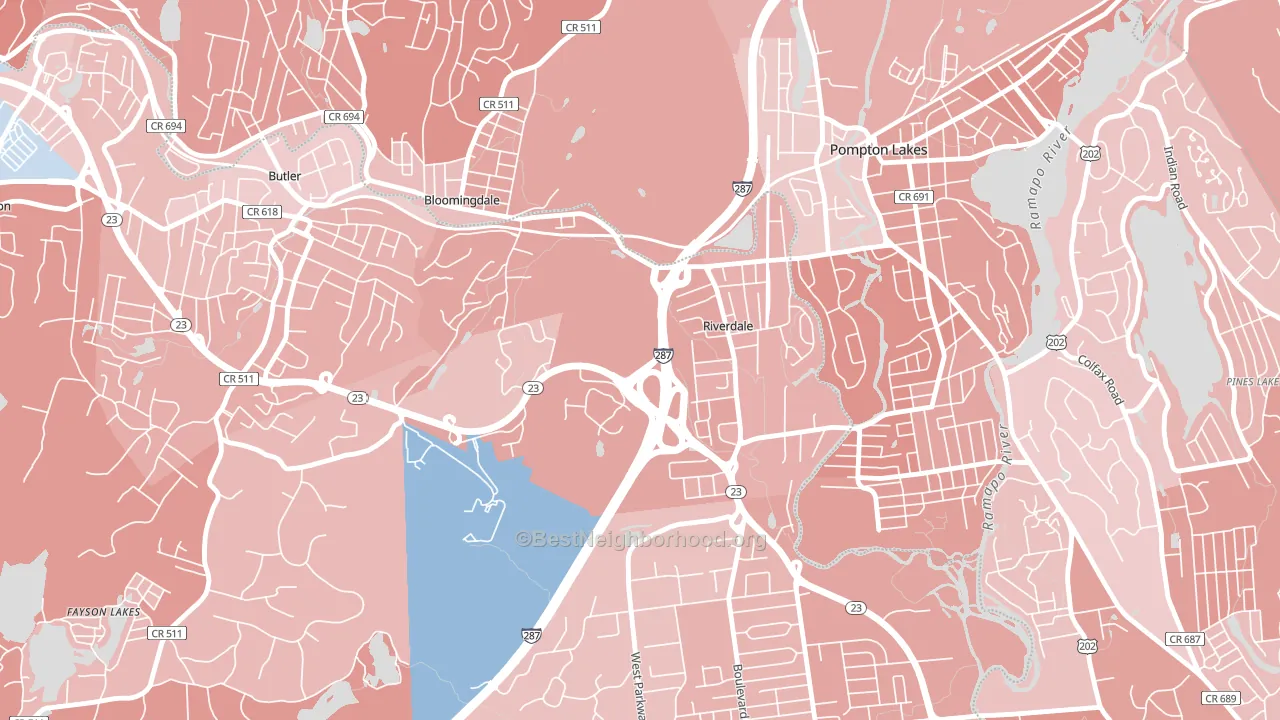 07457, NJ block-group political-lean map