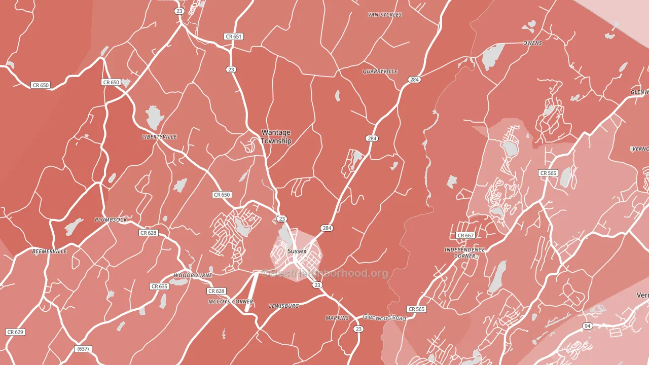 07461, NJ block-group political-lean map