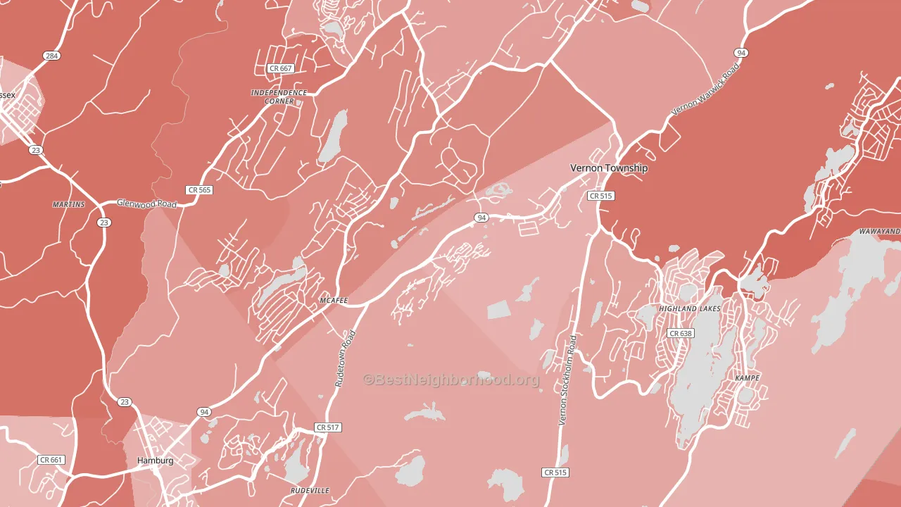 07462, NJ block-group political-lean map