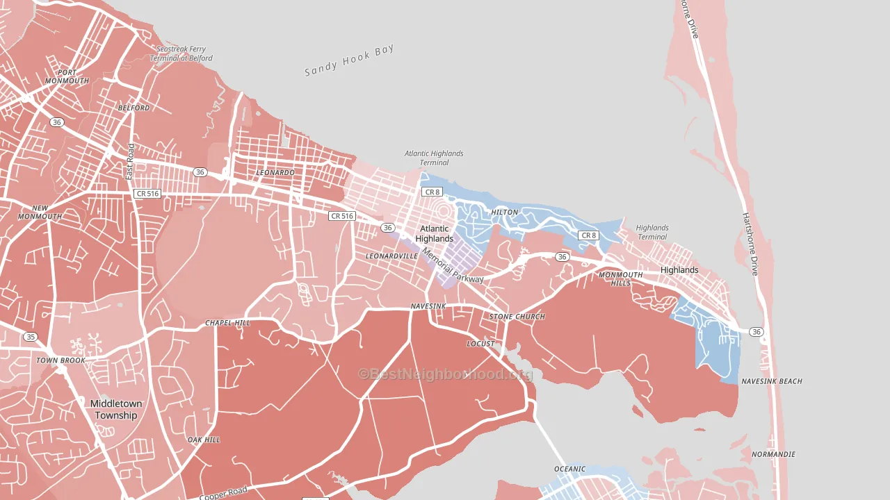 07716, NJ block-group political-lean map