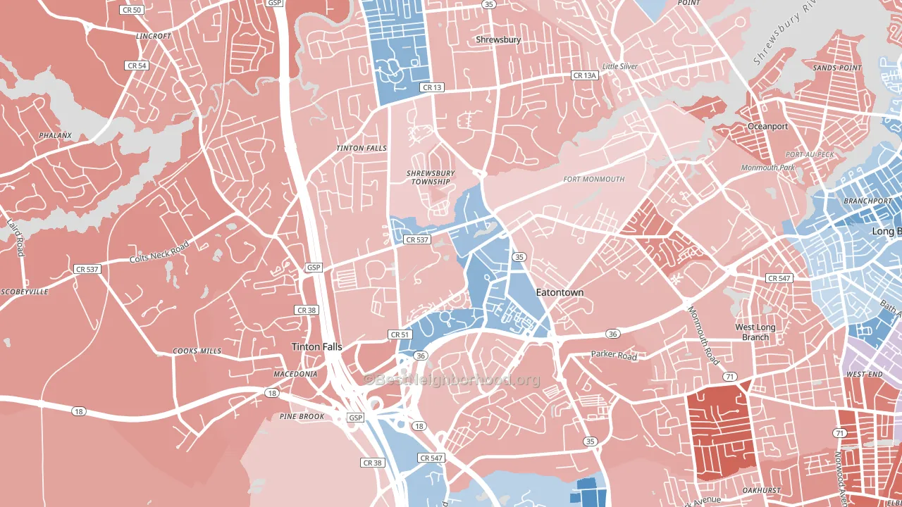 07724, NJ block-group political-lean map