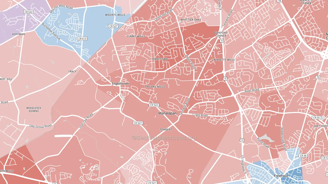 07726, NJ block-group political-lean map