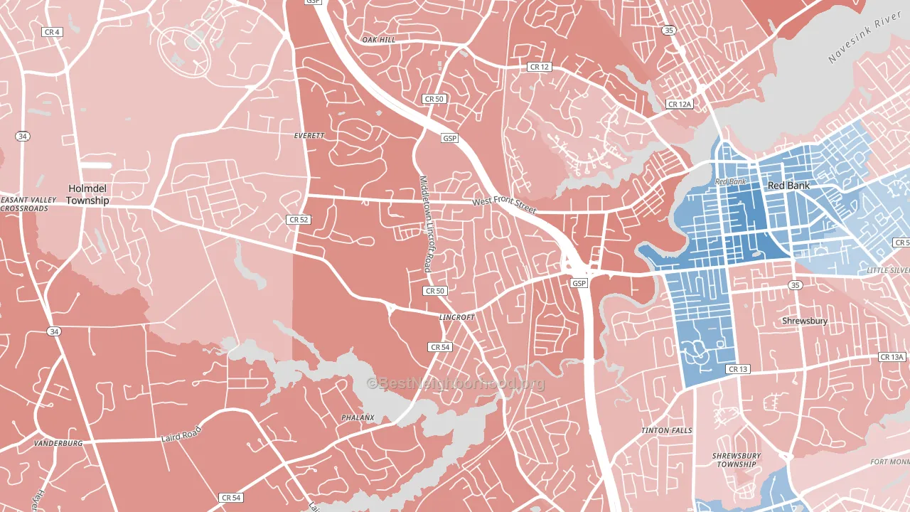 07738, NJ block-group political-lean map