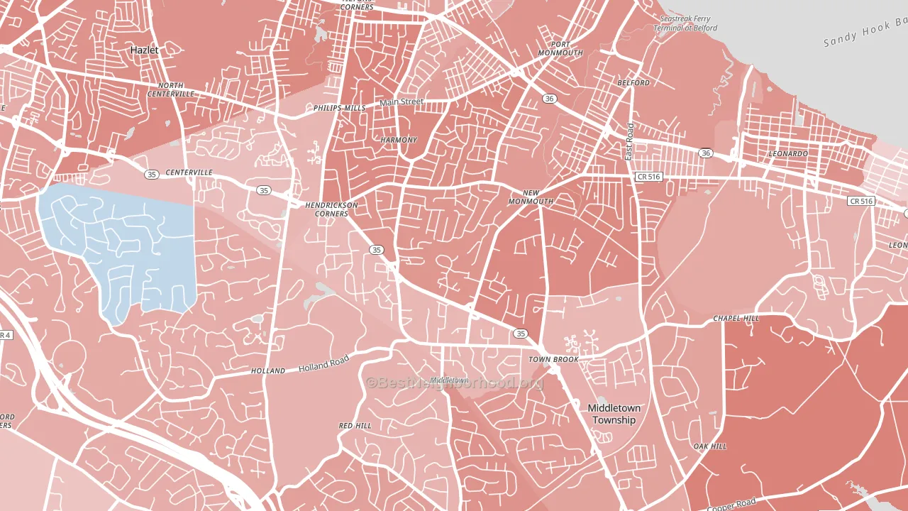 07748, NJ block-group political-lean map
