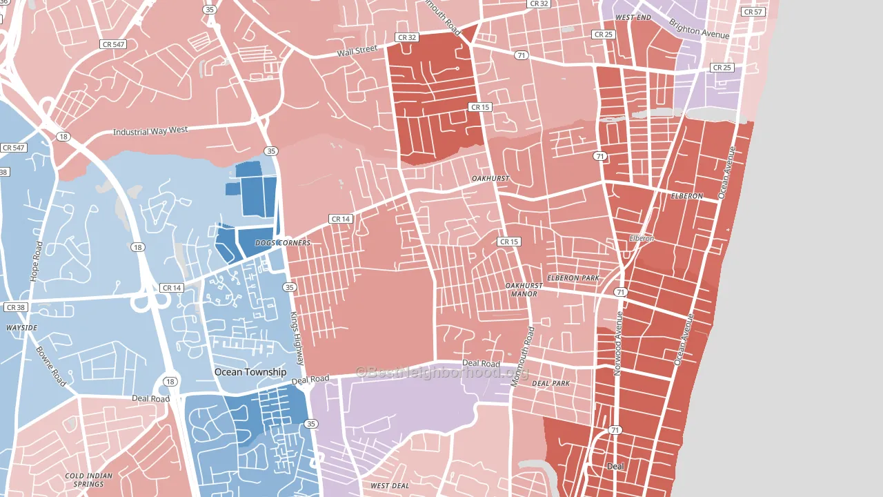 07755, NJ block-group political-lean map