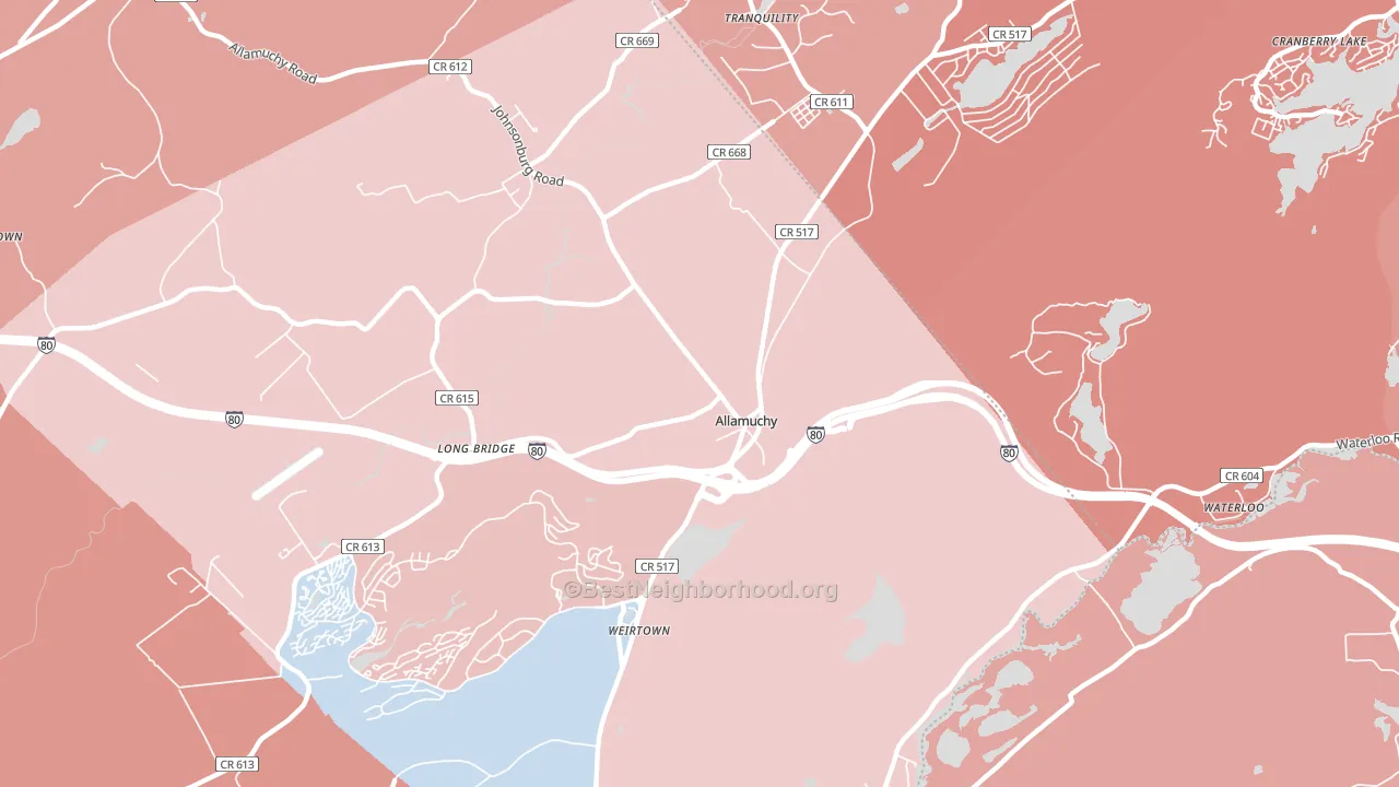 07820, NJ block-group political-lean map