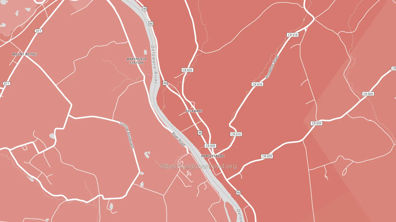07833, NJ block-group political-lean map