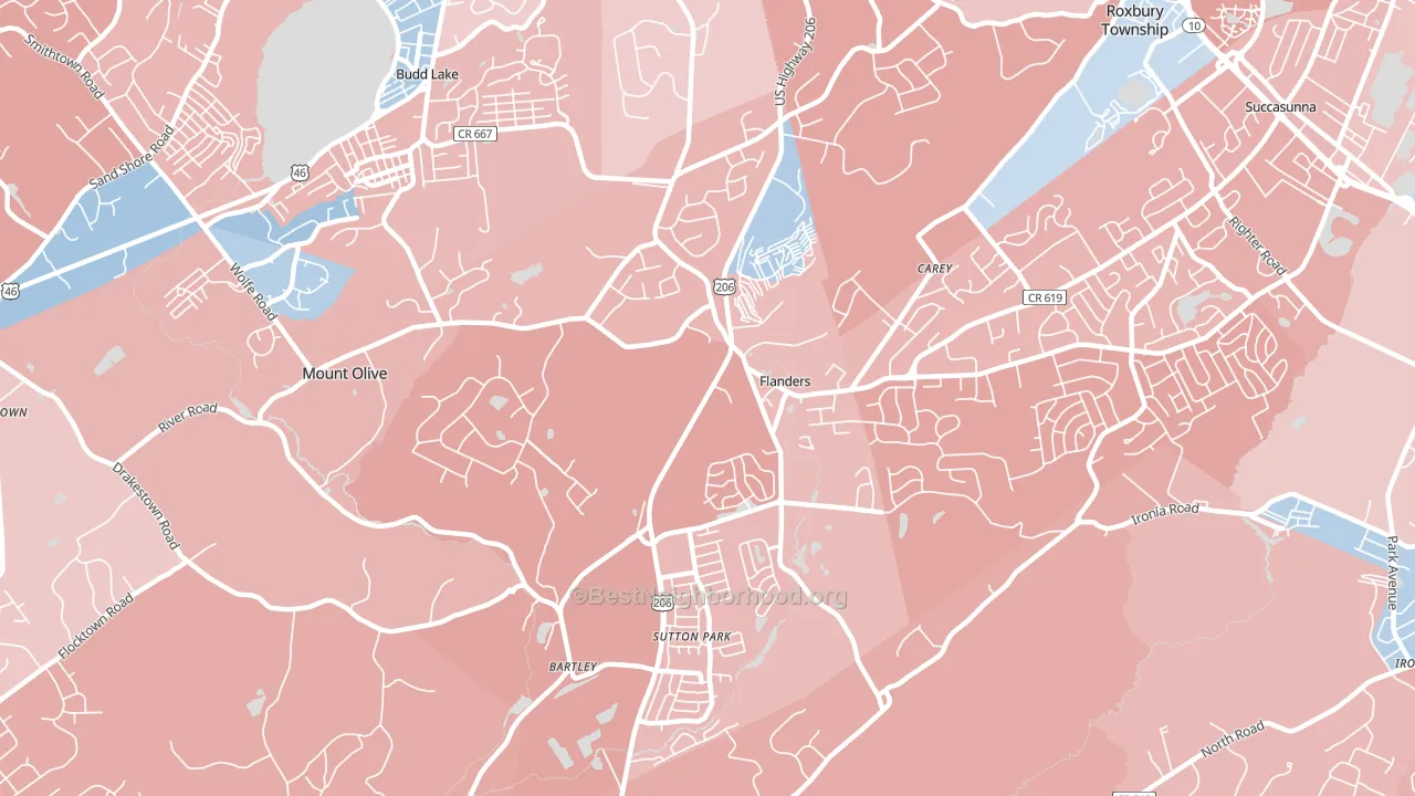 07836, NJ block-group political-lean map