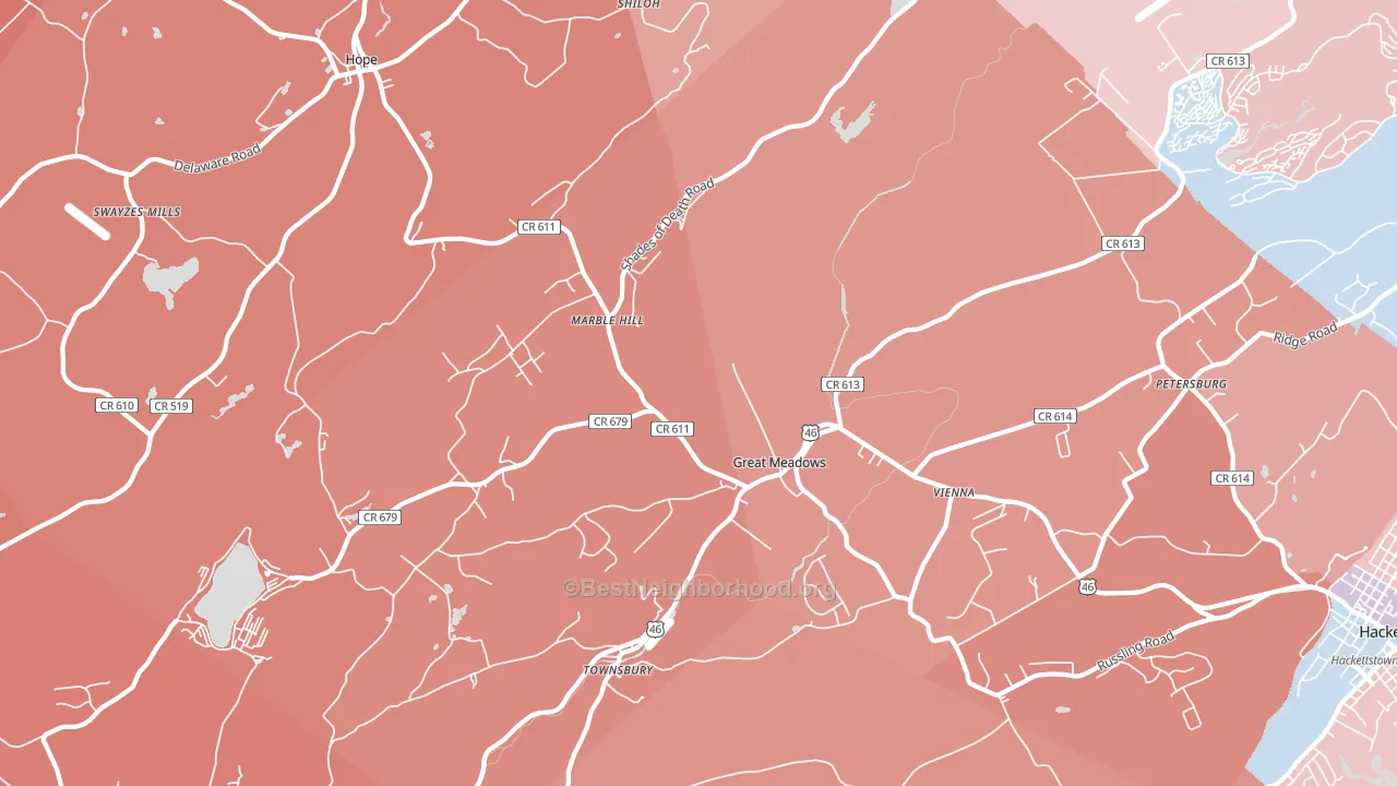 07838, NJ block-group political-lean map