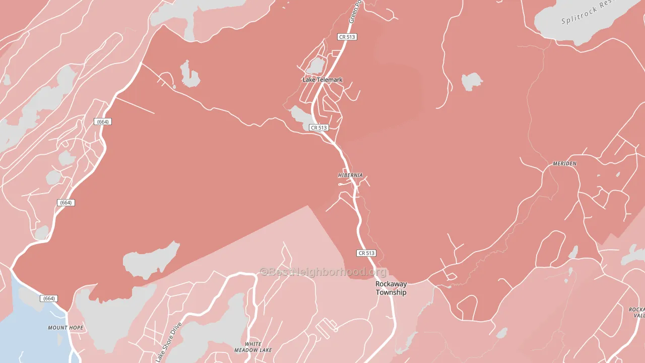 07842, NJ block-group political-lean map