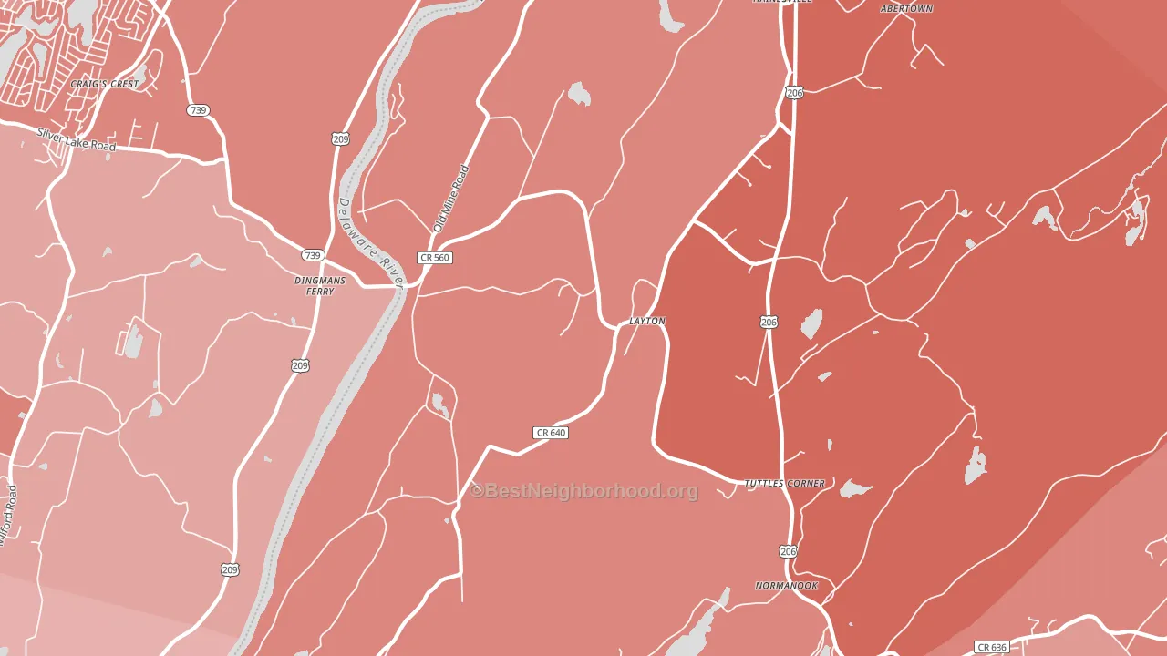 07851, NJ block-group political-lean map