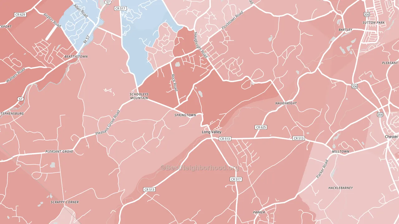 07853, NJ block-group political-lean map