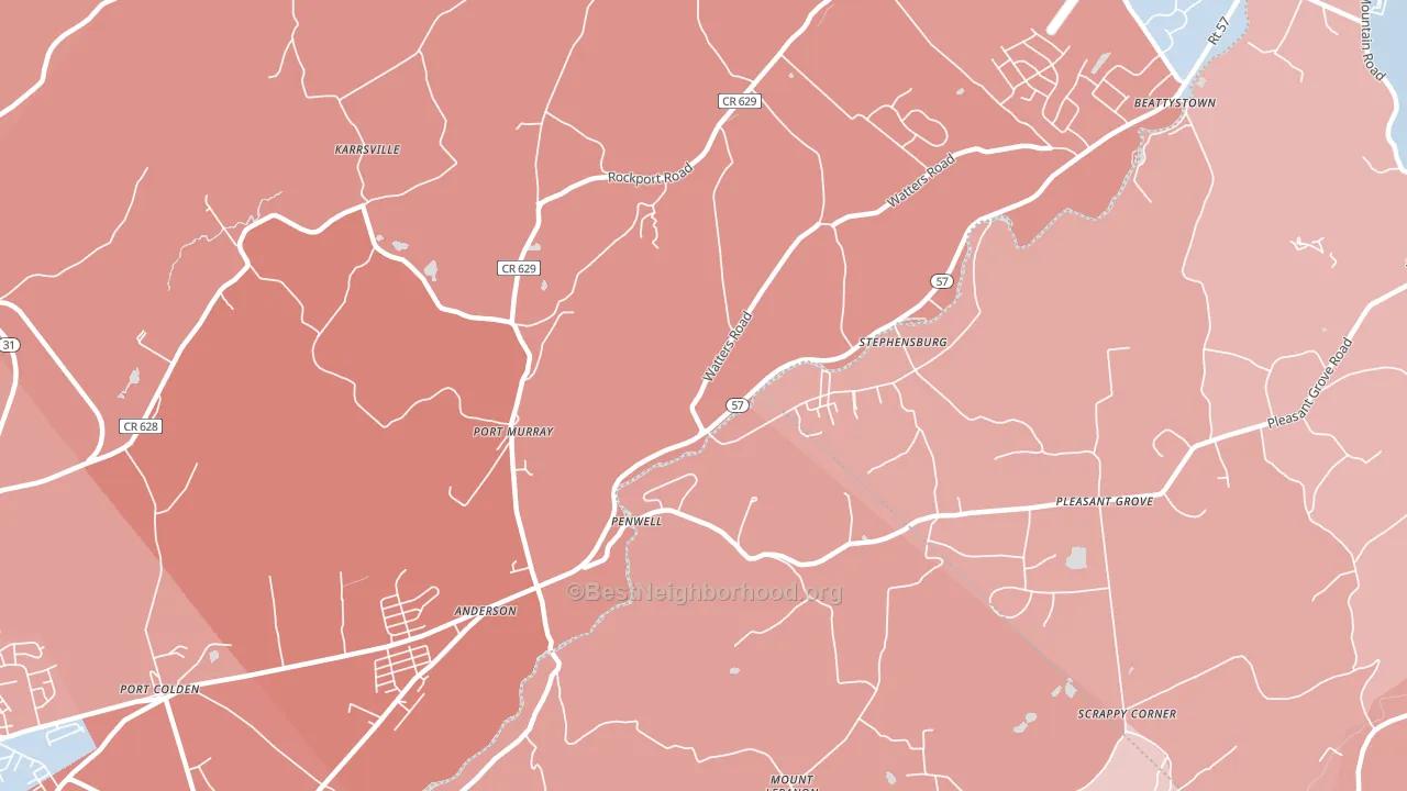 07865, NJ block-group political-lean map