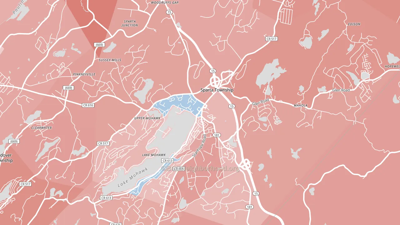 07871, NJ block-group political-lean map