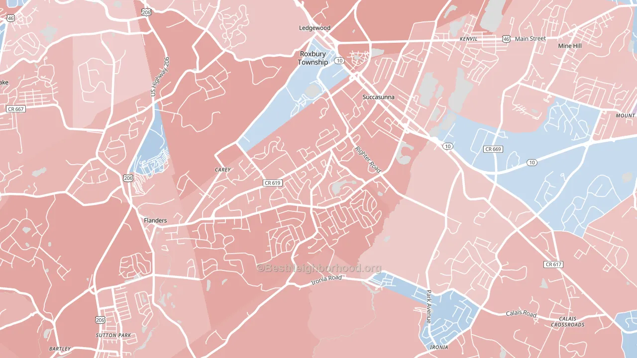 07876, NJ block-group political-lean map