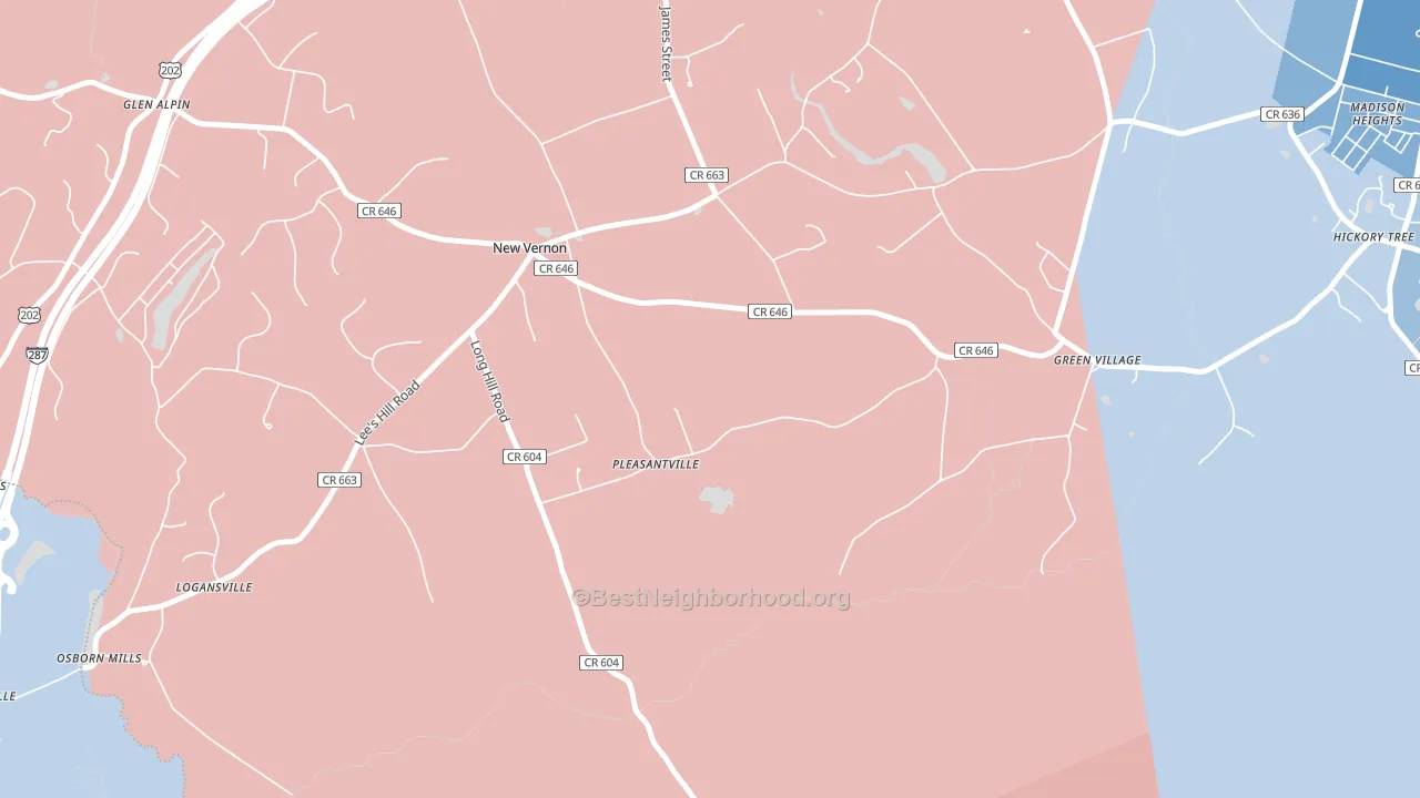 07976, NJ block-group political-lean map