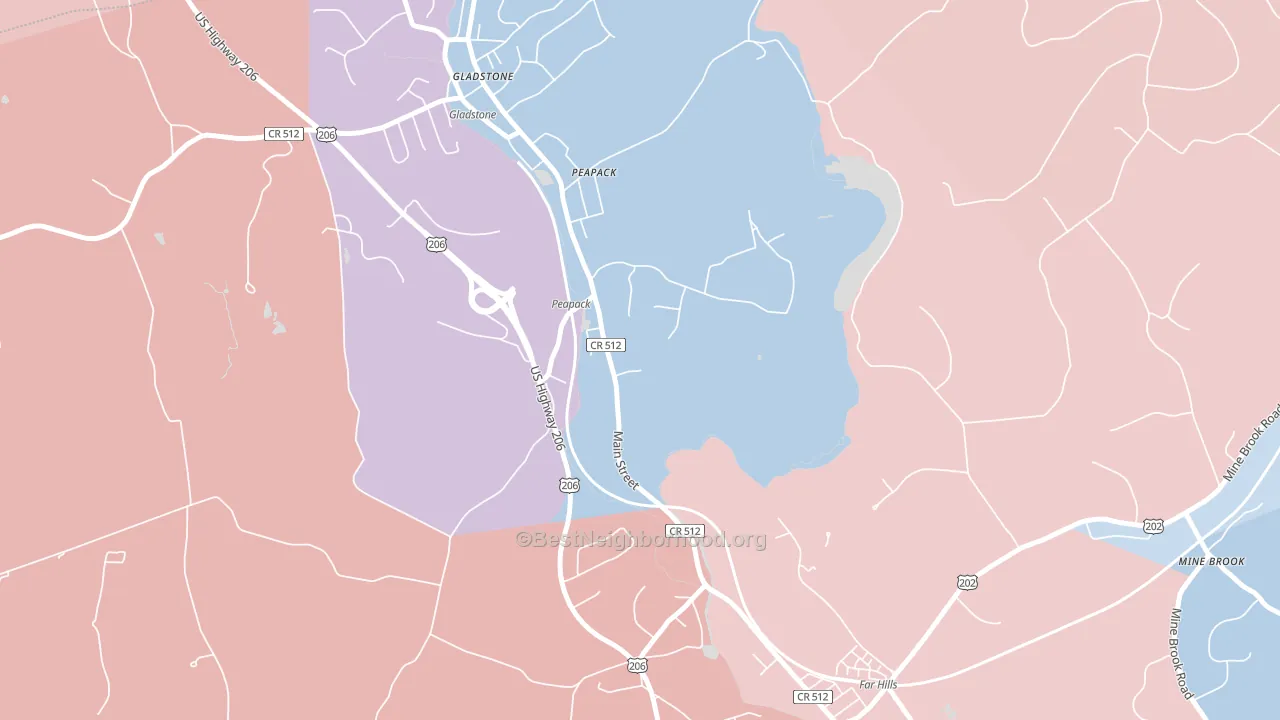 07977, NJ block-group political-lean map