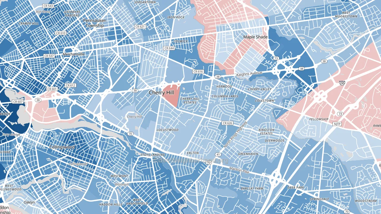 08002, NJ block-group political-lean map
