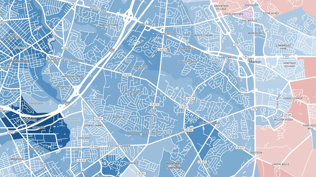 08003, NJ block-group political-lean map