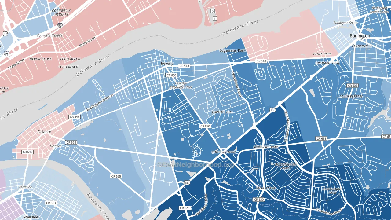 08010, NJ block-group political-lean map