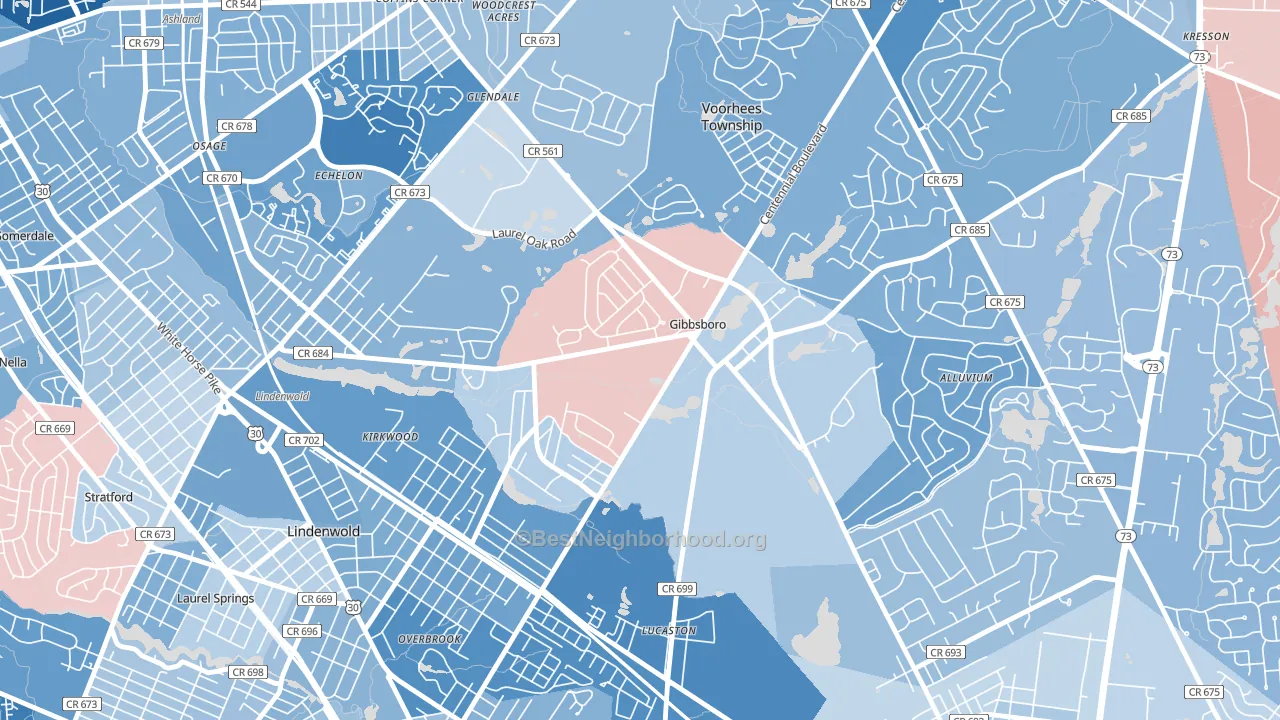 08026, NJ block-group political-lean map
