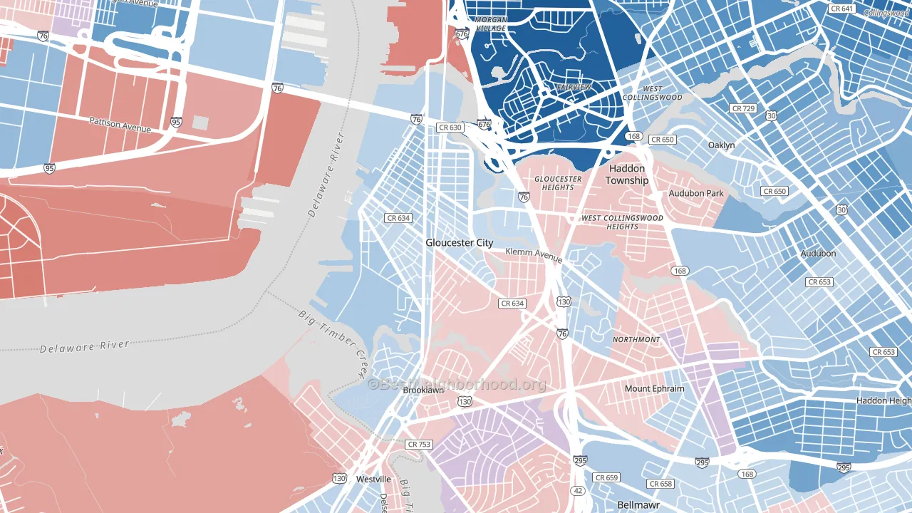 08030, NJ block-group political-lean map