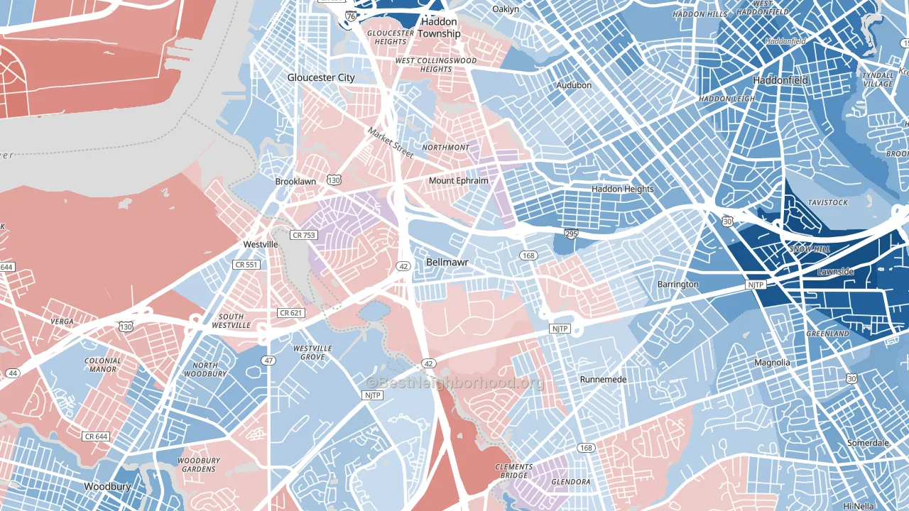 08031, NJ block-group political-lean map