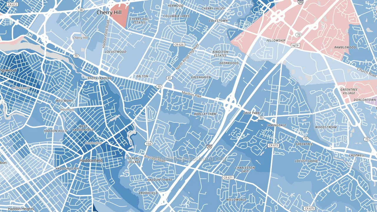 08034, NJ block-group political-lean map