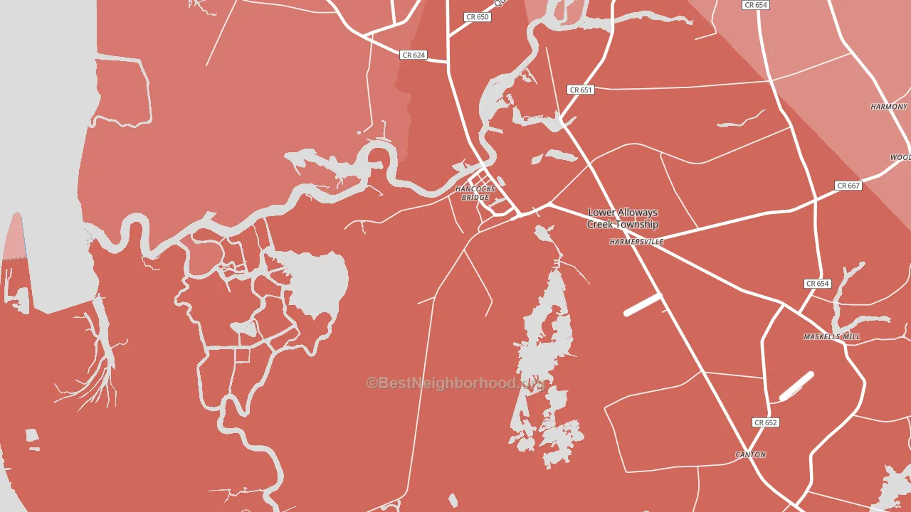 08038, NJ block-group political-lean map