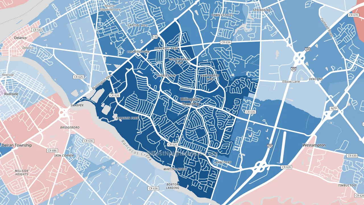08046, NJ block-group political-lean map