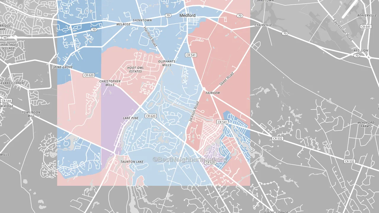 08055, NJ block-group political-lean map