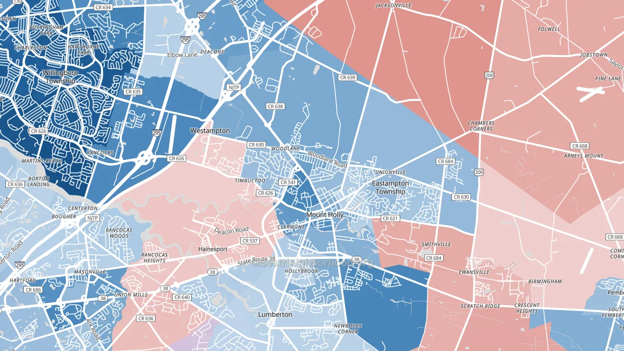 08060, NJ block-group political-lean map