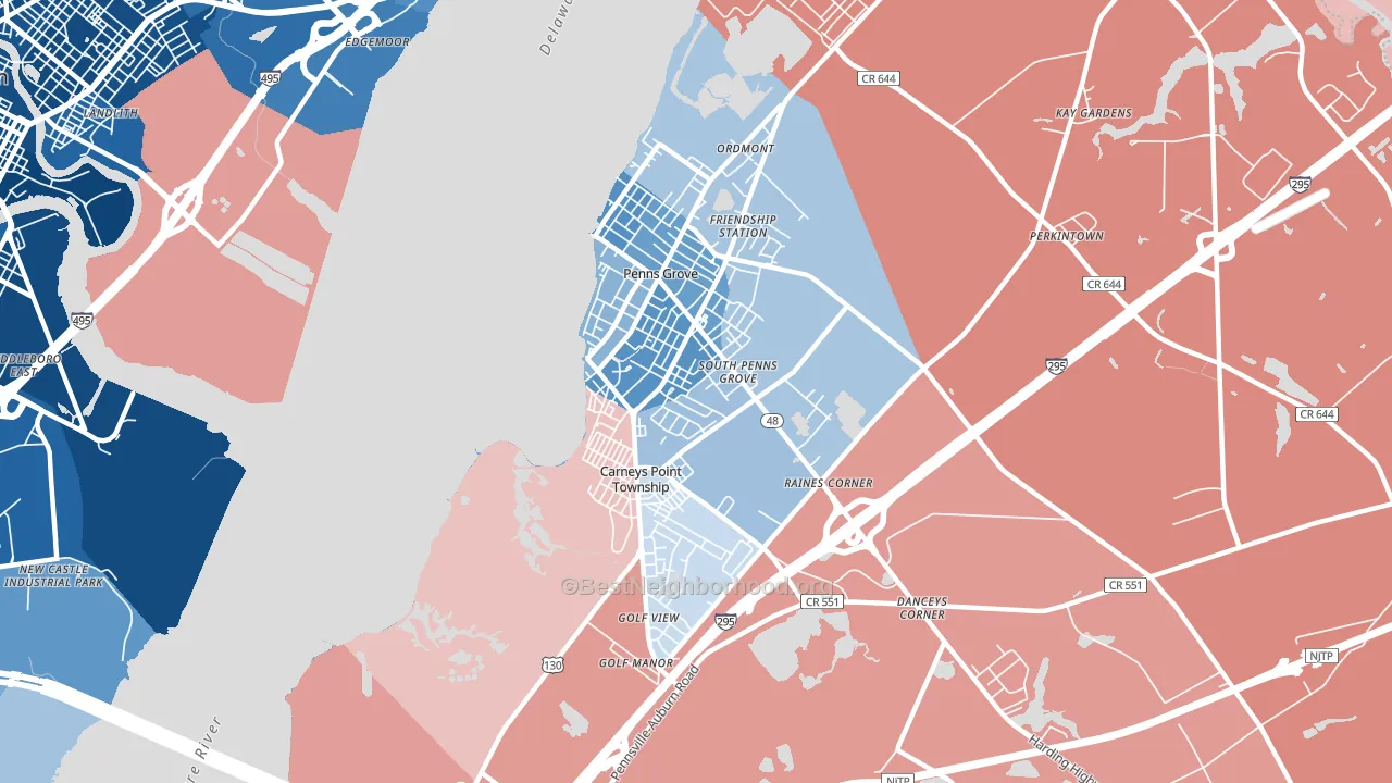 08069, NJ block-group political-lean map