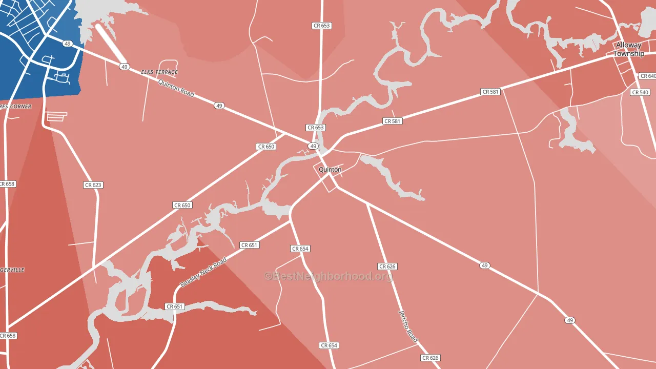 08072, NJ block-group political-lean map