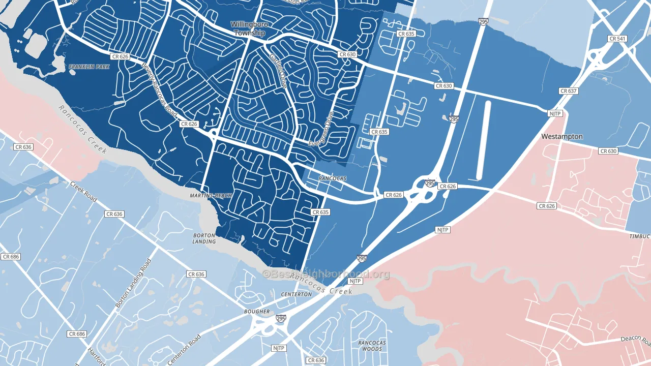 08073, NJ block-group political-lean map