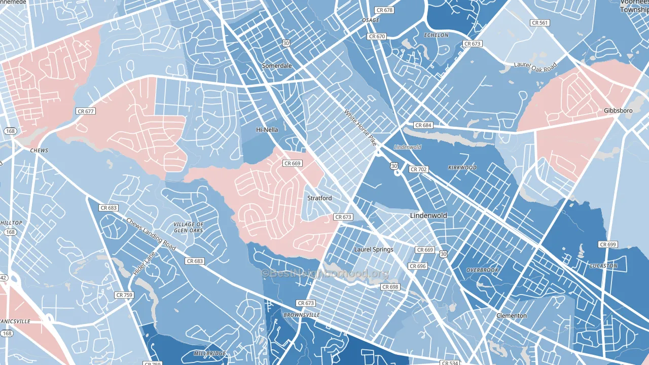 08084, NJ block-group political-lean map